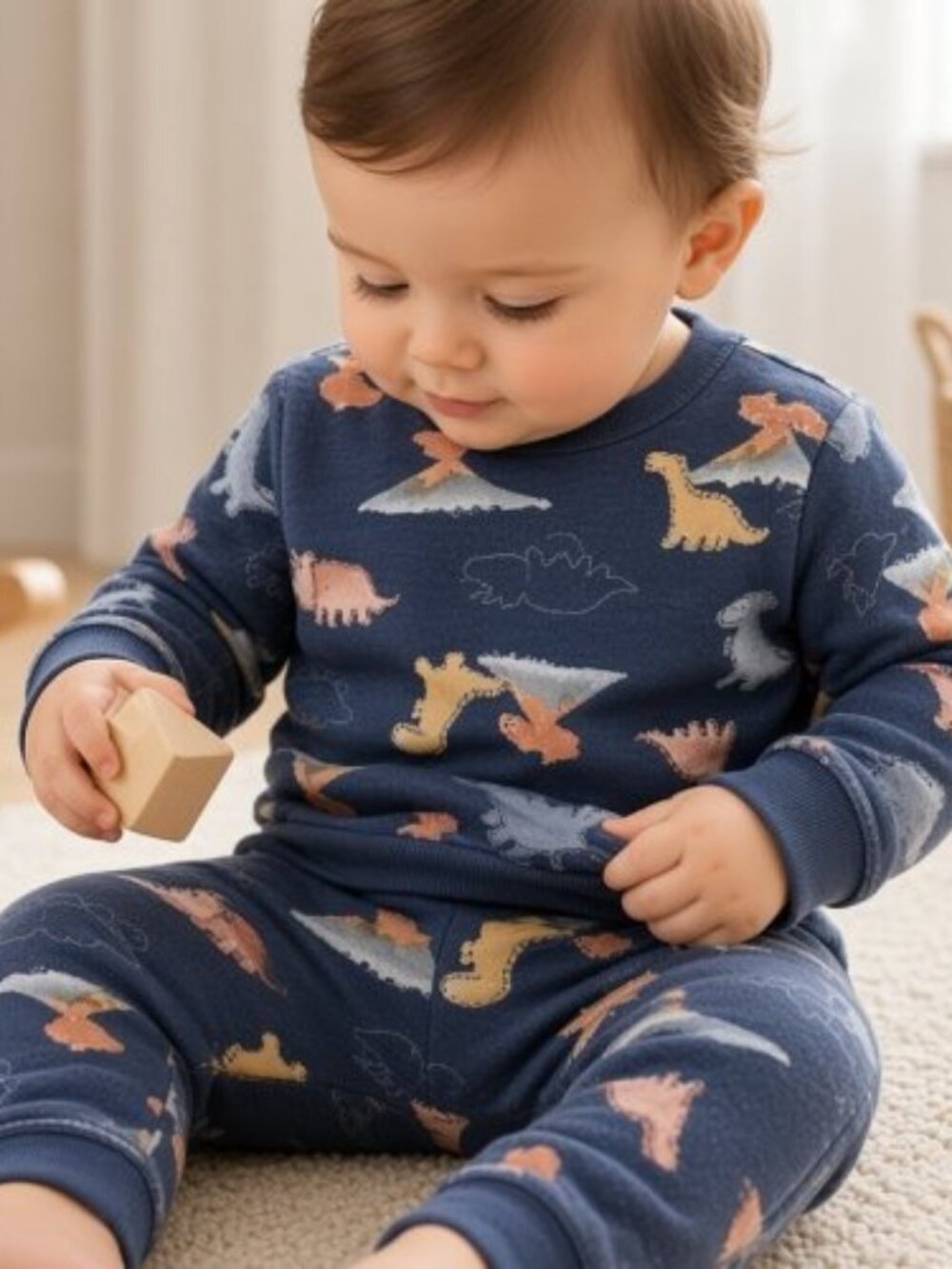 GARANIMALS Blue Dinosaur Print Sweatsuit Pant Set Boys Size 12 months